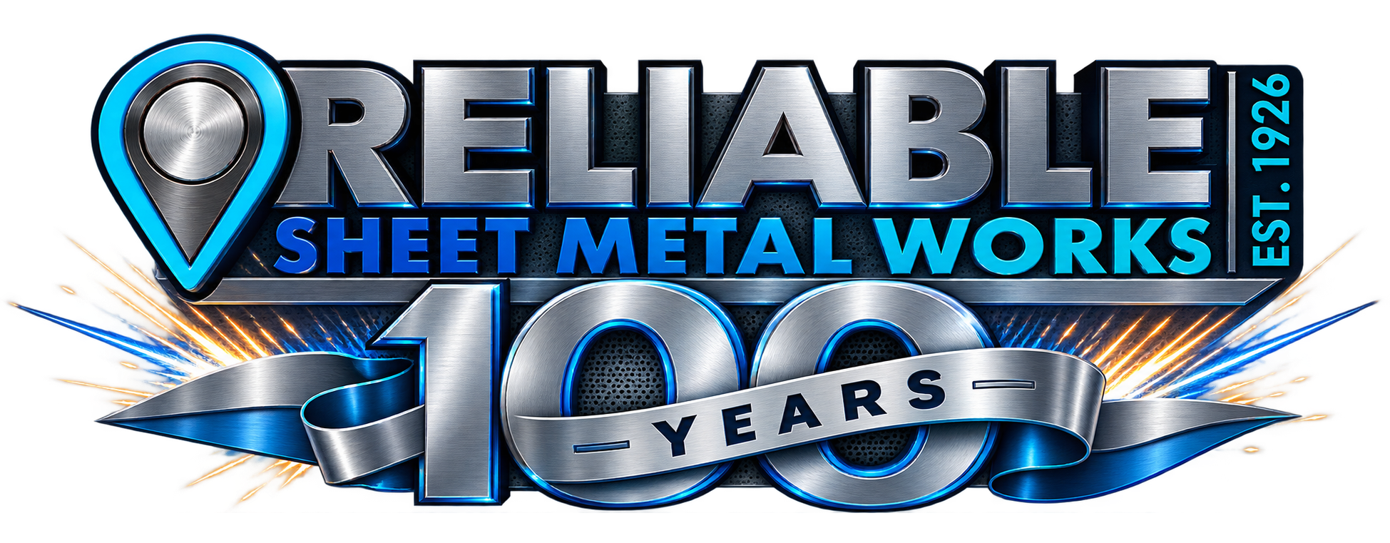 Reliable Sheet Metal Works 100 Year Logo